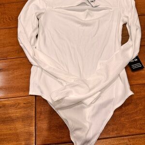 White Long Sleeve Bodysuit